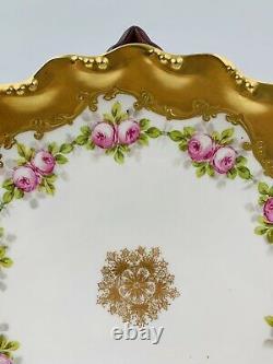 Large 11 Limoges France Blakeman & Henderson Hand Painted Cabinet Plate