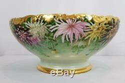 Large Incredible Hand Painted French Limoges Punch Bowl 13X6
