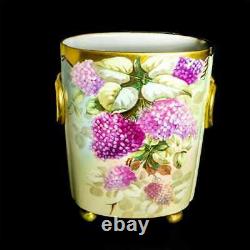 Large Limoges Hand Painted Lilac Vase Cachepot, Pickard Artist Reury Signed