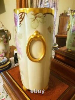 Large Limoges Hand Painted Lilac Vase Cachepot, Pickard Artist Reury Signed