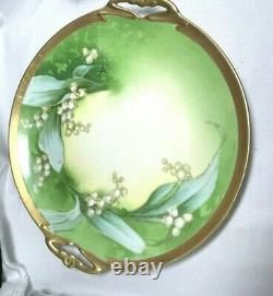 Lily Of The Valley Hand Painted Artist Signed Cornet Limoges France Charger
