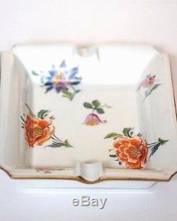 Limoge Made In France Flowers Hand Painted Details Ashtray Plate
