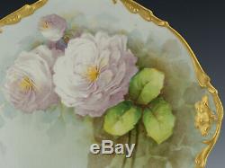 Limoges 13 Antique Hand Painted Roses Charger Plate
