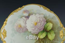 Limoges 13 Antique Hand Painted Roses Charger Plate