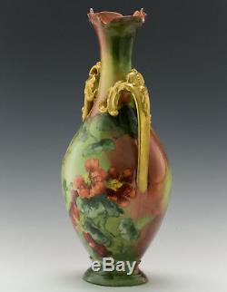 Limoges 13 Hand Painted Nasturtium Vase