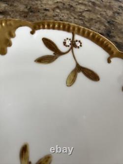 Limoges AK CD France Vtg Antique Gold Trim Encrusted Salad Plate (SET OF 4) RARE