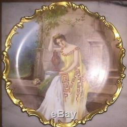 Limoges Antique Hand Painted Porcelain Plate Plaque Charger Signed Dubois LOVELY