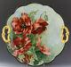Limoges Antiques Hand Painted Poppies Cake Plate Charger