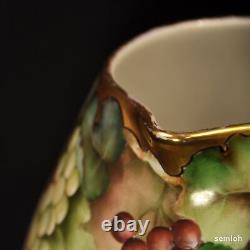 Limoges B&Co. Bernardaud Cider Pitcher Grapes Hand Painted withGold 1900-1914 HTF