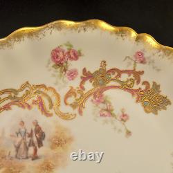 Limoges B&H Blakeman & Henderson 12 1/4 Plate HandPainted Pink withGold 1896-1900