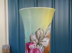 Limoges Beautiful Large Vase 15 Hand Painted Roses