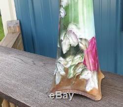 Limoges Beautiful Large Vase 15 Hand Painted Roses