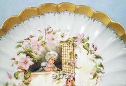 Limoges Cabinet Plate Boy Serenading Girl H & Co Hand Painted Artist Sign 1883
