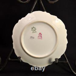 Limoges Coiffe 4 B&B Plates T&V #6326 Carnations withGold 1892-1907 Hand Painted