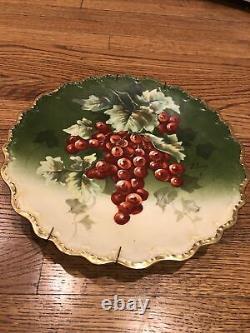 Limoges Coronet France Handpainted Charger Plate Fruit Artist Signed