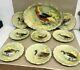 Limoges Coronet Hand Painted Games Service Set Platter And 8 Plates Signed