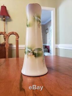 Limoges Coronet hand painted Glass French pitcher