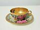 Limoges Cup And Saucer Hand Painted With Roses And Signed