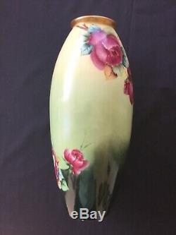 Limoges D&C France Delinieres & Co Hand Painted Large Vase