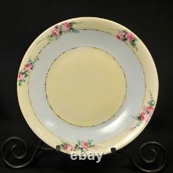 Limoges D&Co. Delinieres Cake Plate 6 Luncheon HandPainted Roses Gold early1900s