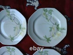 Limoges Elite France Hand Painted Set Of 6 Dinner Luncheon Plate Vintage 1960's