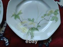 Limoges Elite France Hand Painted Set Of 6 Dinner Luncheon Plate Vintage 1960's