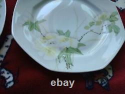 Limoges Elite France Hand Painted Set Of 6 Dinner Luncheon Plate Vintage 1960's