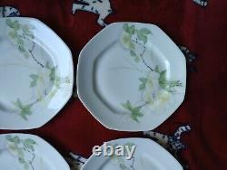 Limoges Elite France Hand Painted Set Of 6 Dinner Luncheon Plate Vintage 1960's