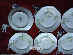 Limoges Elite France Hand Painted Set Of 6 Dinner Luncheon Plate Vintage 1960's