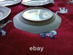 Limoges Elite France Hand Painted Set Of 6 Dinner Luncheon Plate Vintage 1960's