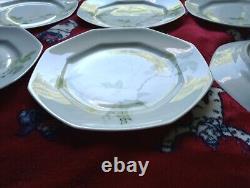 Limoges Elite France Hand Painted Set Of 6 Dinner Luncheon Plate Vintage 1960's