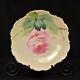Limoges Flambeau Decorative Plate Large Cabbage Rose Hand Painted Max 1890-1914