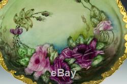 Limoges France 16 Large Hand Painted Roses Platter Tray