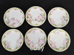 Limoges France 1907 Hand-painted 7-1/4 Plates Set of 6 Signed by A W Thomson