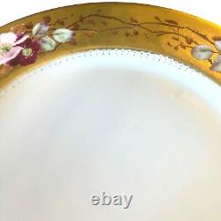 Limoges France 24K Gold Plated Dinner Plate 10 Inch Round Handpainted