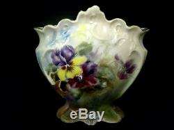 Limoges France Antique Hand Painted D&c Pastel Watercolor Flowers Floral Vase