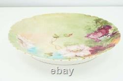 Limoges France CFH/GDM Hand Painted Floral Poppies Large Round Shallow Bowl