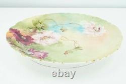 Limoges France CFH/GDM Hand Painted Floral Poppies Large Round Shallow Bowl