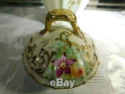 Limoges France Hand Painted Floral Coffee Pot Gold Trimmed Amazing Marked