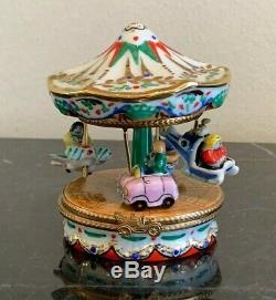 Limoges France Hand Painted Merry Go Round or Carousel Trinket Box