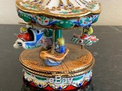 Limoges France Hand Painted Merry Go Round or Carousel Trinket Box