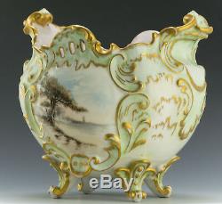 Limoges France Hand Painted Rare Jardiniere Vase
