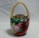 Limoges France Hand Painted Roses Handled Ginger Jar Signed A Broussillon