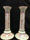 Limoges France Hand Painted Tall Candlesticks
