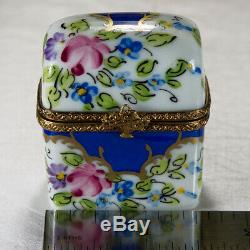 Limoges France Hand Painted Trinket Box Jeweled Perfume Bottles Signed