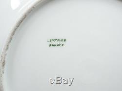 Limoges France Hand Painted Violets Purple Flowers Heavy Gold Plate, H Reury