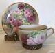 Limoges France Haviland Hand-painted Roses Cup And Saucer Set