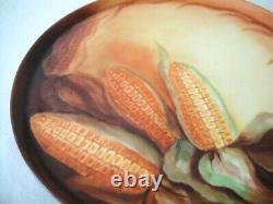 Limoges France Lovely Vintage Estate Hand Painted Fall Harvest Corn Plate