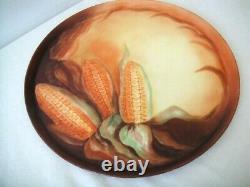 Limoges France Lovely Vintage Estate Hand Painted Fall Harvest Corn Plate