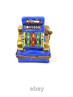 Limoges France Slot Machine Trinket Box Hand painted Hinged